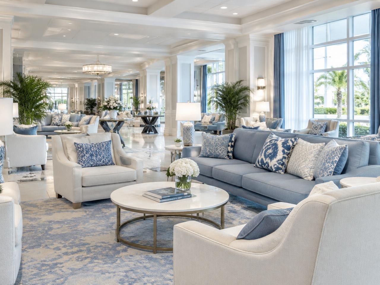 Ambiente de hotel com estofados